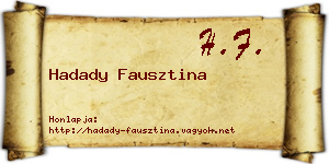Hadady Fausztina névjegykártya
